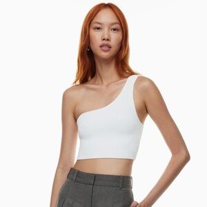 ARITZIA | Babaton Sculpt Knit One-Shoulder Cropped Tank in White S